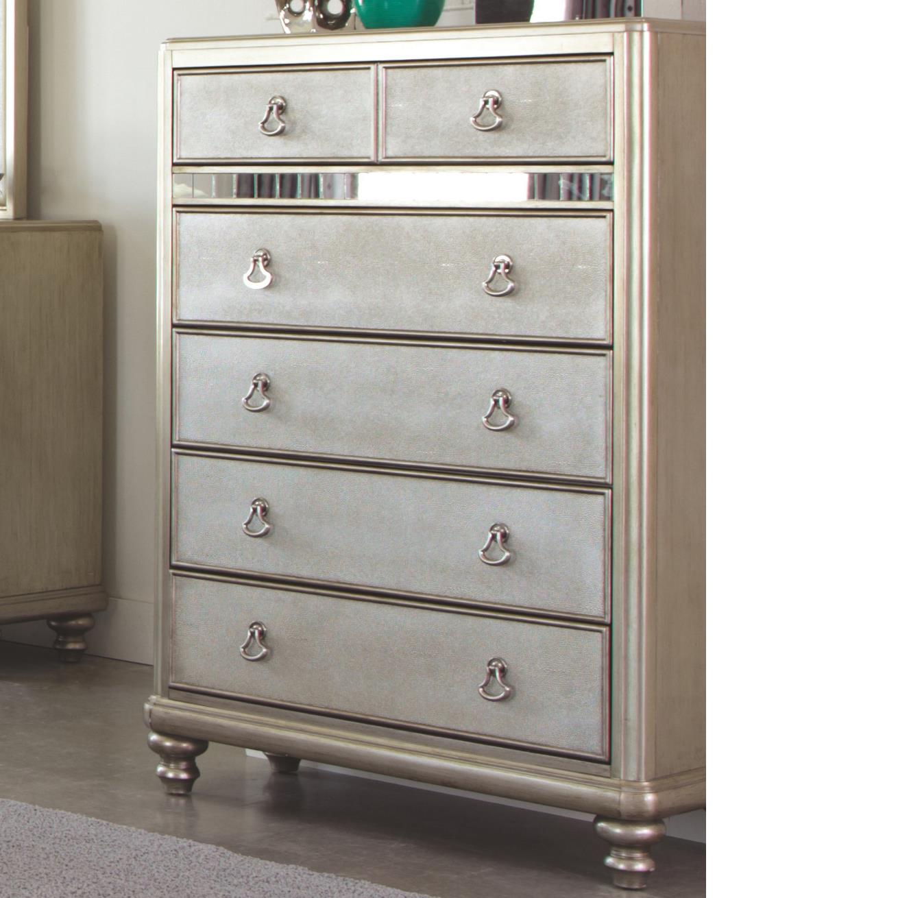 Coaster Bling Game Chest with 6 Drawers and Stacked Bun Feet Dream